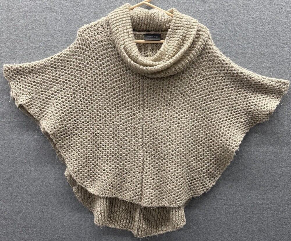 Anthropologie Wooden Ships Poncho Womens Small Mohair & Wool-Blend Warm Chunky